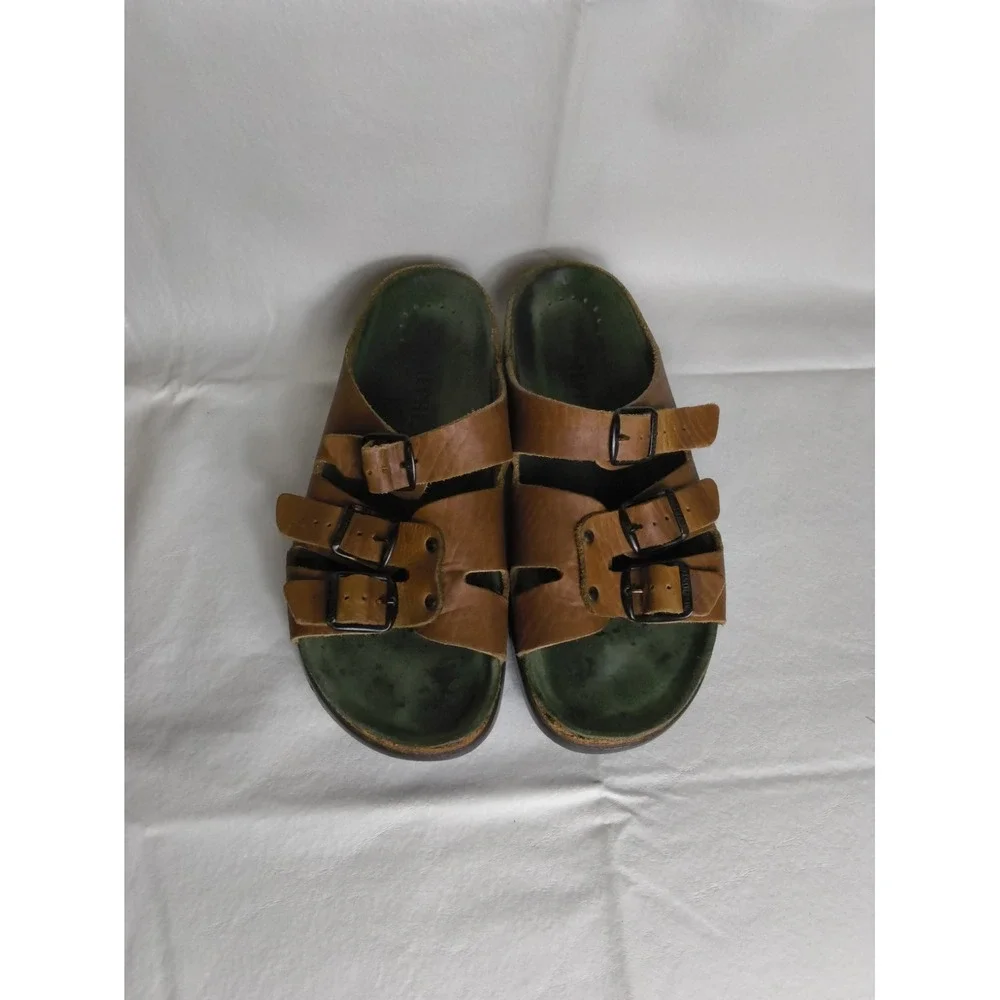 Mephisto Zack Men's Brown Leather Comfort 3-strap Sandal Size 9.5 Made In France